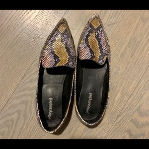 Jeffrey Cambell snake-print flats